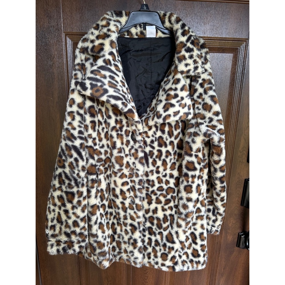 Yellowstone Women's Beth Dutton leopard-print faux fur western ranch coat sz M
